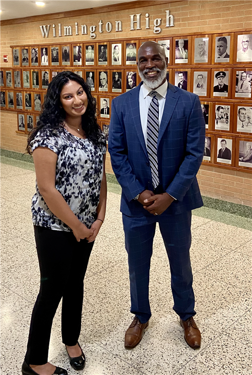Eileena Mathews and Superintendent Green
